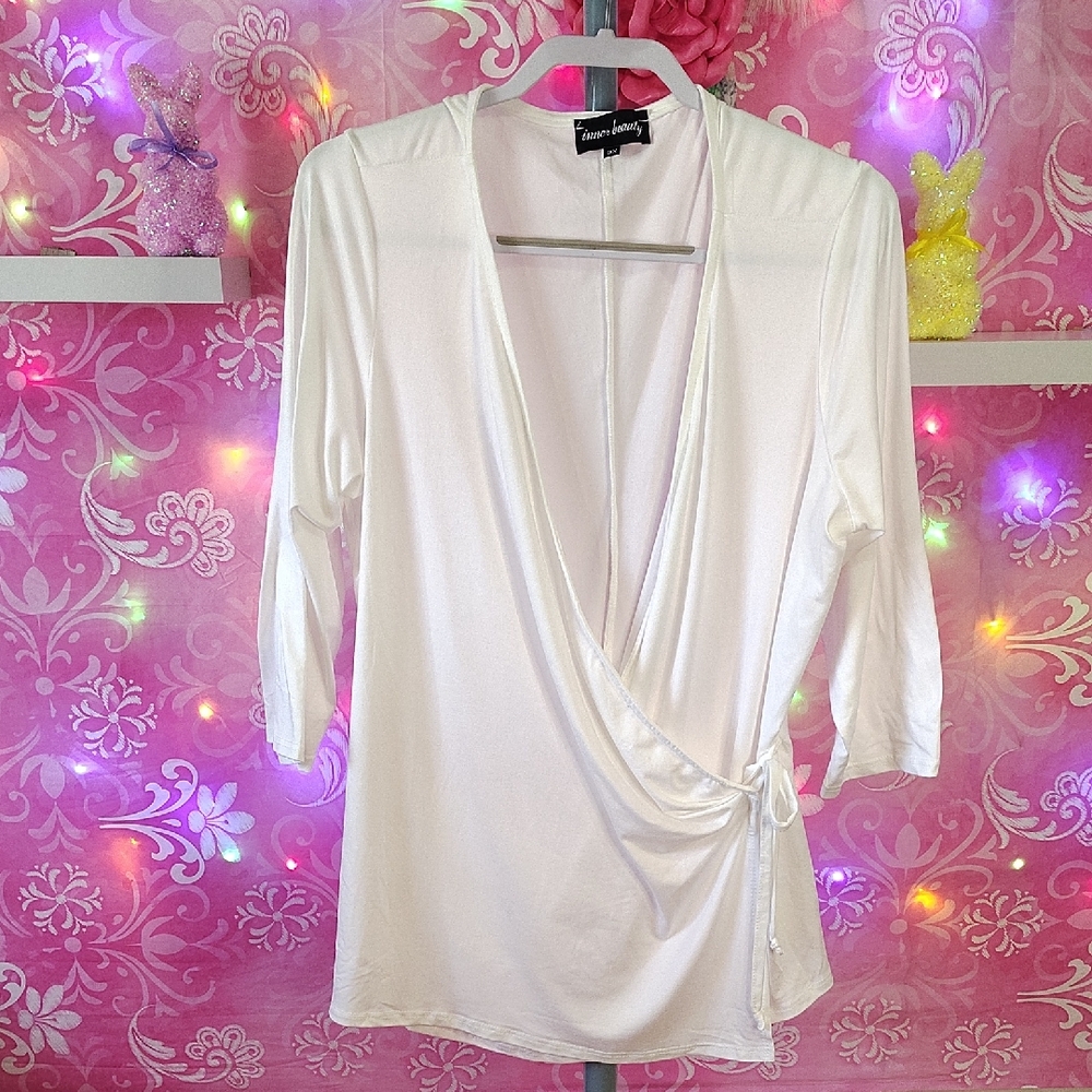 Inner Beauty  White Wrap Blouse